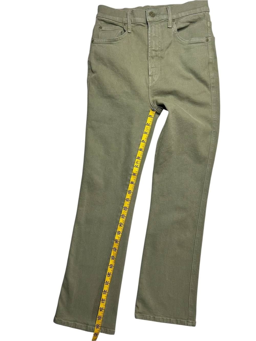 MOTHER The Smokin' Double Ankle Jeans Second Chance Olive 27 - Picture 13 of 16